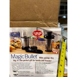 Magic Bullet 21 Piece High Speed Blender Mixer System MB1001 Silver Black